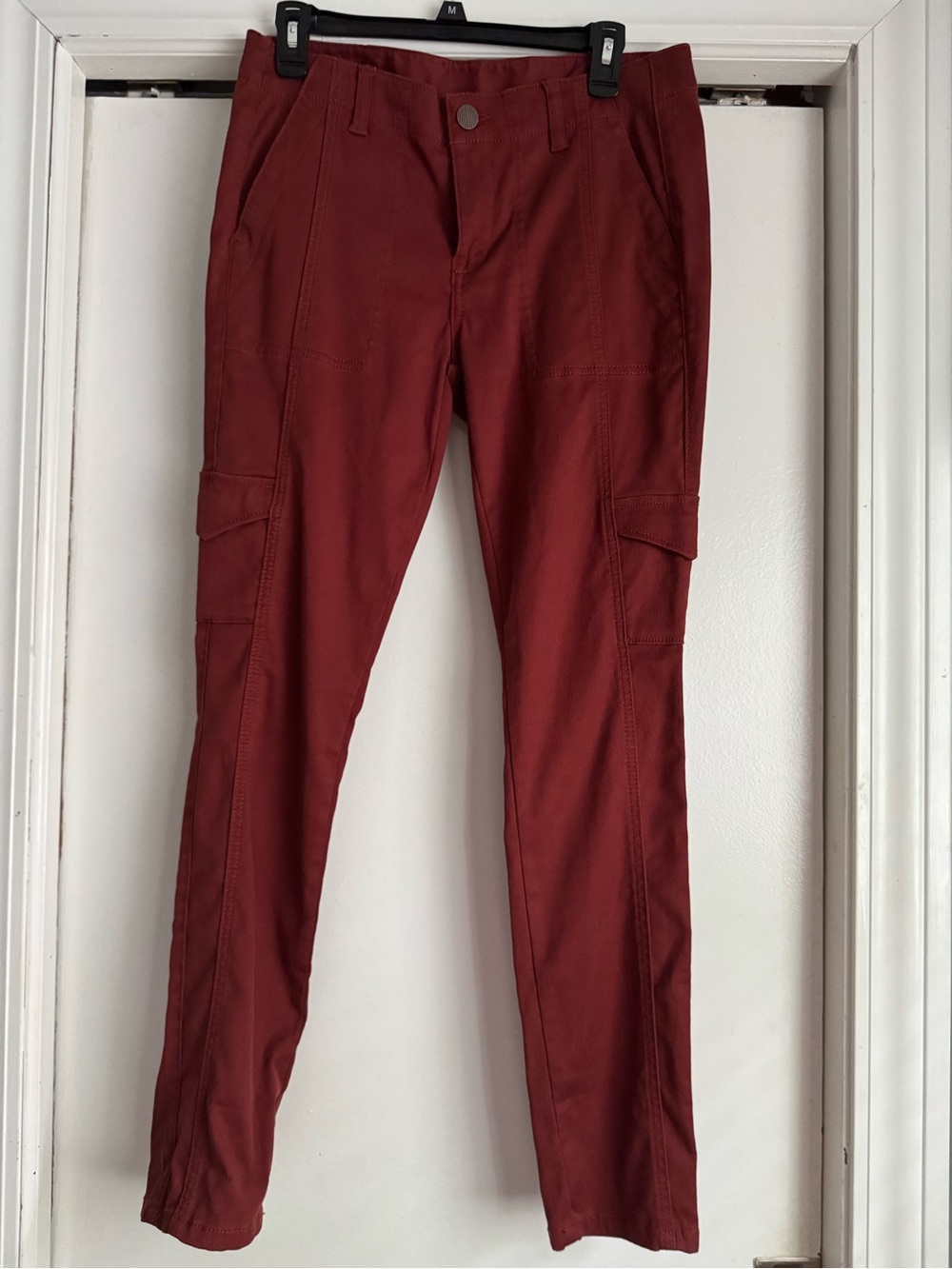 CAbi Women's Cargo Pants in Brick Red size 8